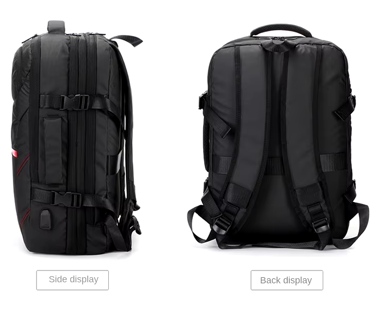 Waterproof Expandable Black Backpack