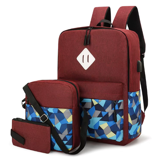 Double Colour 3pcs Backpack