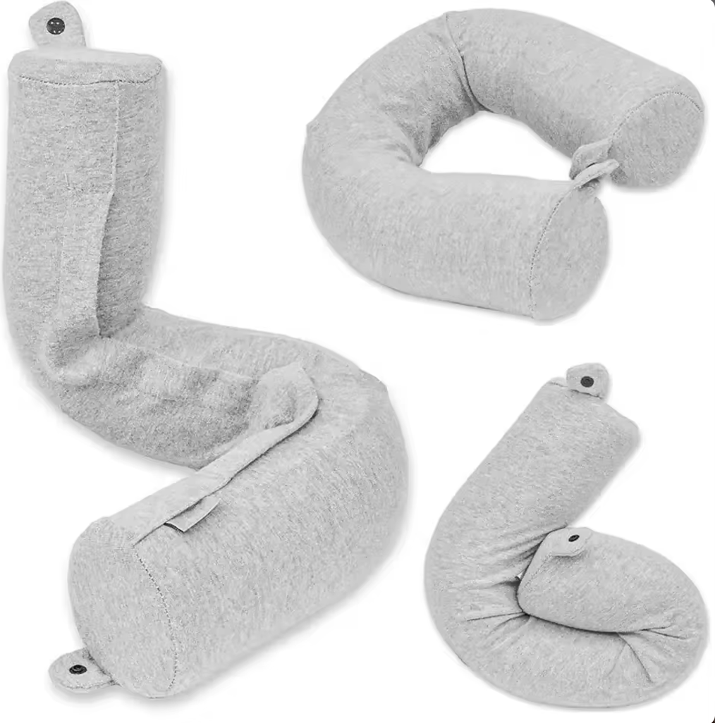Cylindrical Twisted Memory Foam Travel Pillow