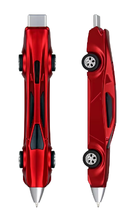 Racing Car-Shaped Shiny Plastic Ballpoint Pen