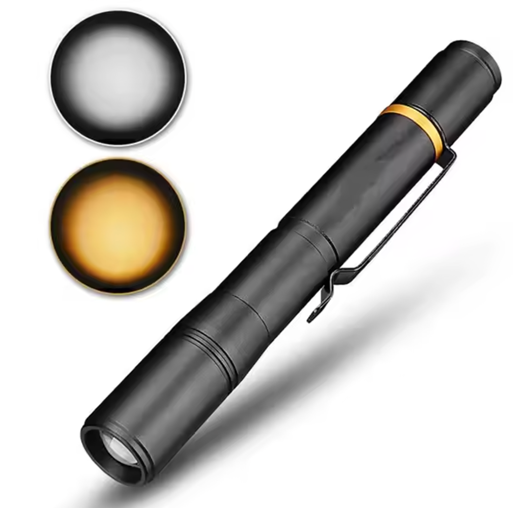 Mini LED Pen Torch with White and Yellow Light
