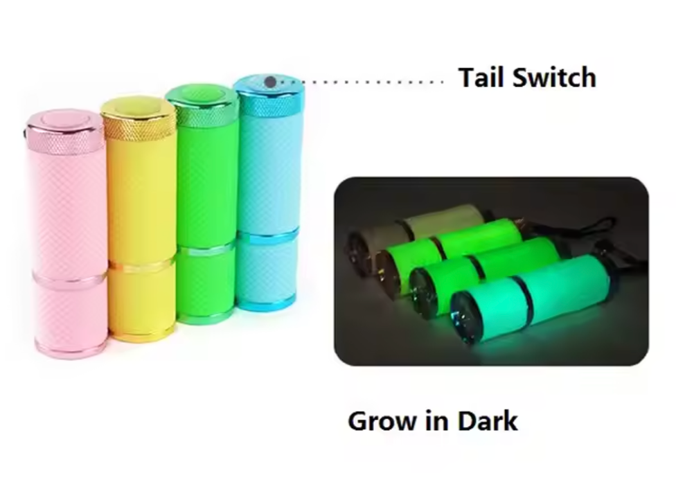 Glow-in-the-Dark Rubber Coated LED Flashlight