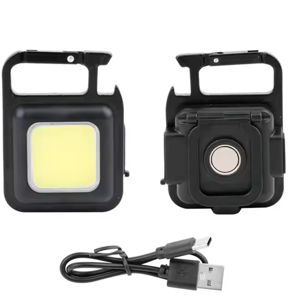 Mini USB Rechargeable Keychain LED Light with COB and Magnetic Base